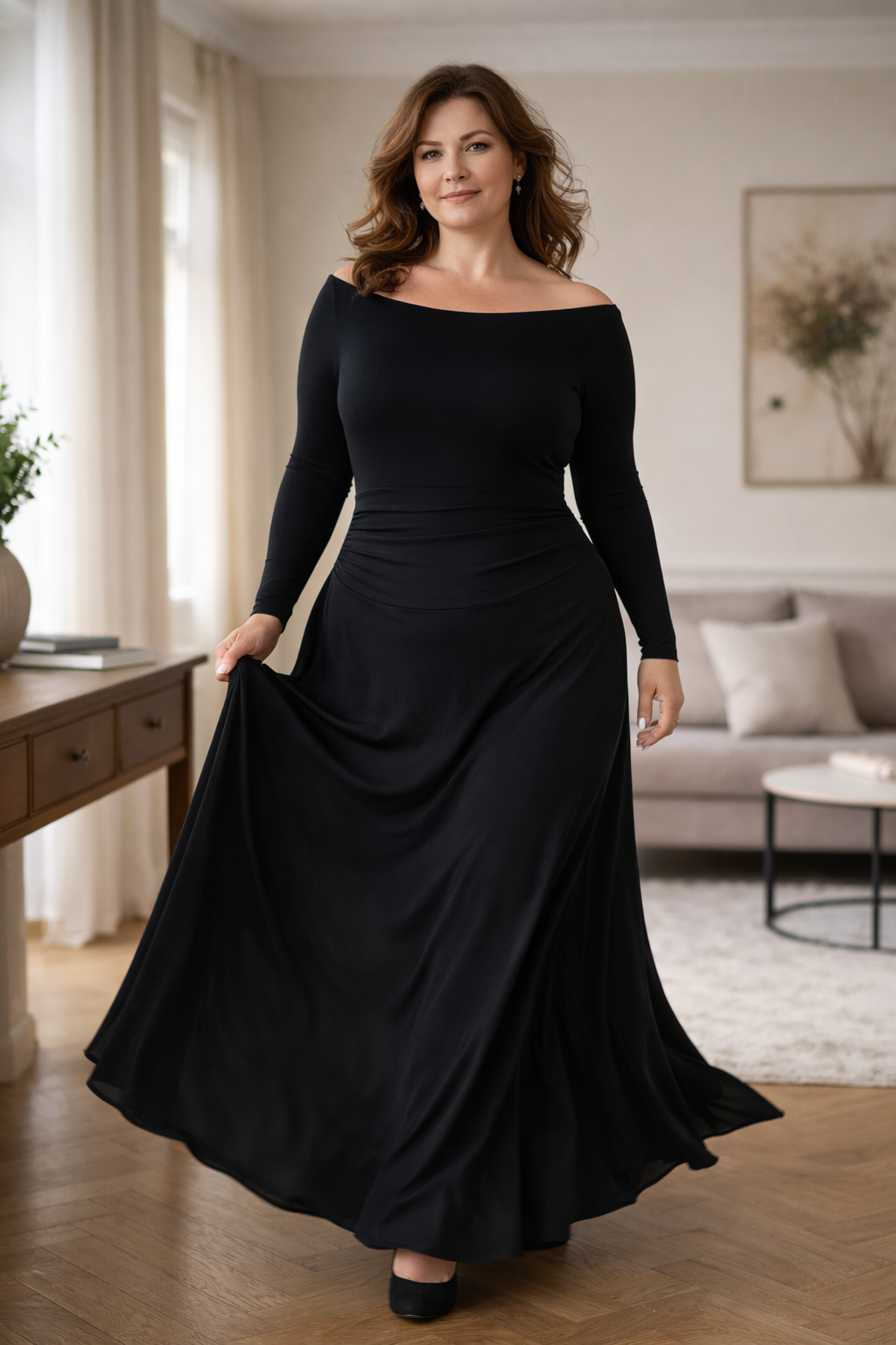 Rubi - Elegancka sukienka maxi, która nie opina i pięknie układa się na sylwetce 35+